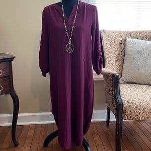 Elegant Burgundy Shirt Dress